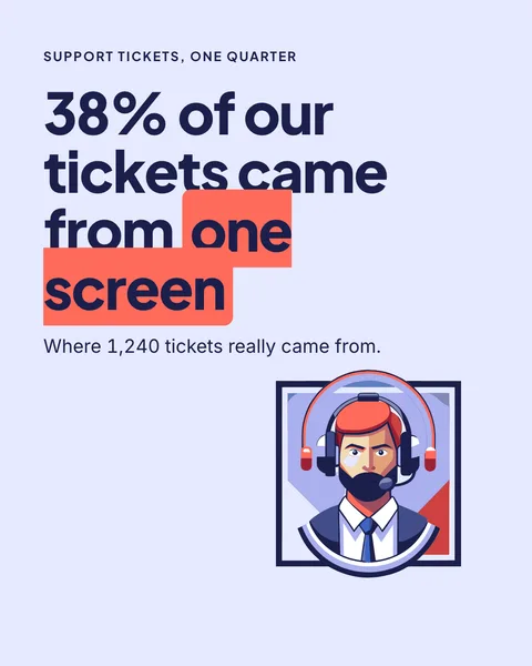 A slide with a drawn illustration of a support agent with a headset
